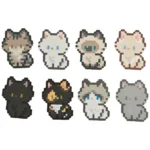 Cute Cat pixel art (perler beads)