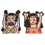 Cute Couple pixel art (perler beads) (复制)