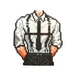 Muscular male model white shirt pixel art (perler beads)