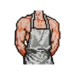 Muscular male model pixel art (perler beads)
