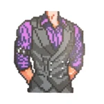 Muscular male model Purple Shirt pixel art (perler beads)